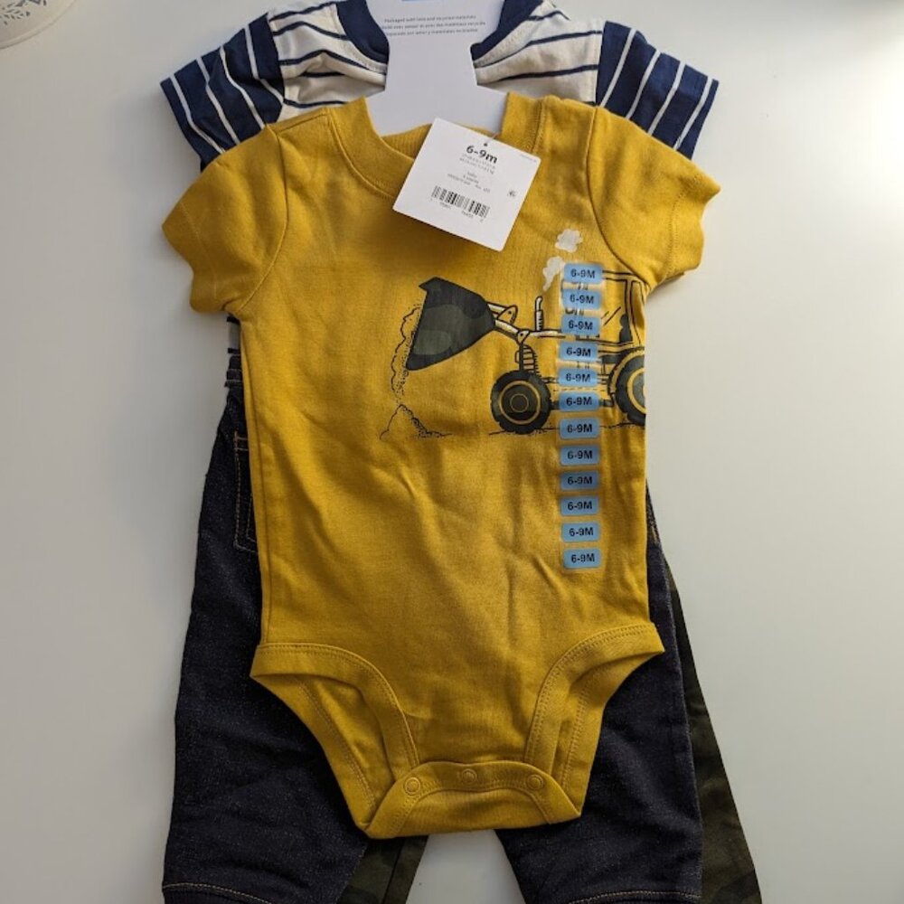 Carter's construction and striped sets (2 sets!)